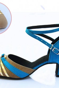 Women's Heels Pumps Modern With Buckle Latin/Ballroom/Salsa Blue Nude Gold Dance Shoes D801022