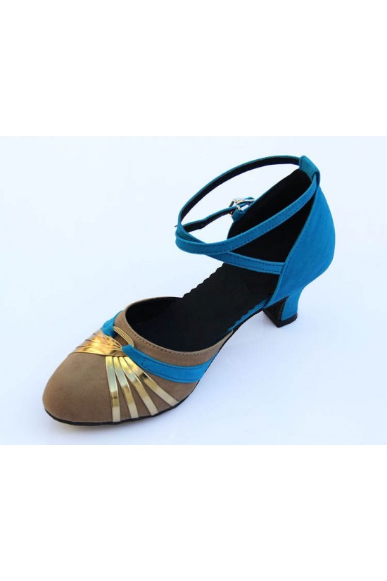 Women's Heels Pumps Modern With Buckle Latin/Ballroom/Salsa Blue Nude Gold Dance Shoes D801022