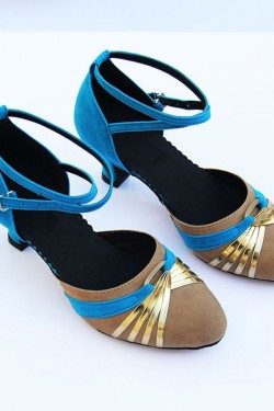 Women's Heels Pumps Modern With Buckle Latin/Ballroom/Salsa Blue Nude Gold Dance Shoes D801022
