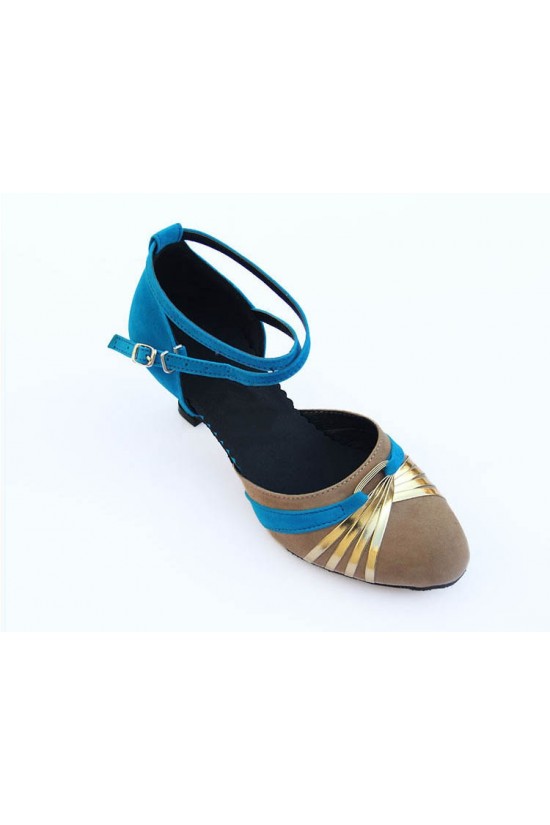 Women's Heels Pumps Modern With Buckle Latin/Ballroom/Salsa Blue Nude Gold Dance Shoes D801022