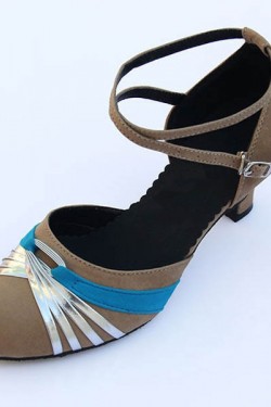 Women's Heels Pumps Modern With Buckle Latin/Ballroom/Salsa Blue Nude Silver Dance Shoes D801023