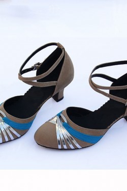 Women's Heels Pumps Modern With Buckle Latin/Ballroom/Salsa Blue Nude Silver Dance Shoes D801023