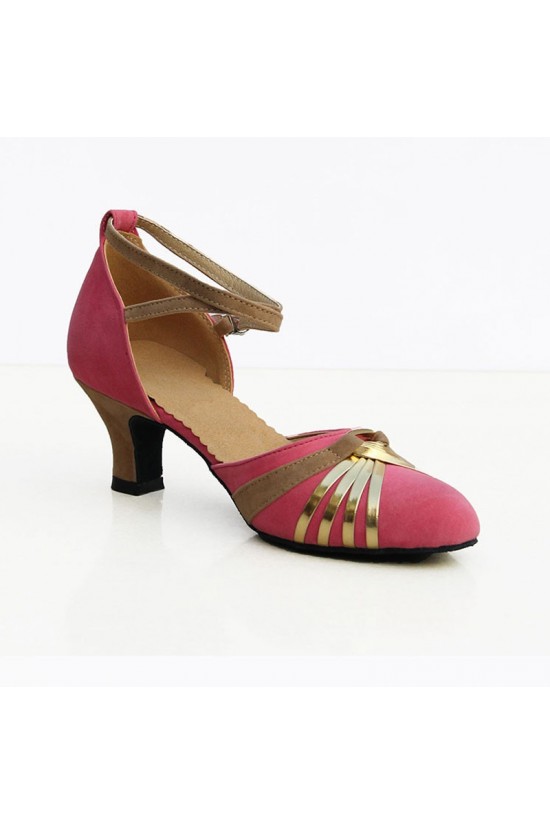 Women's Heels Pumps Modern With Buckle Latin/Ballroom/Salsa Pink Gold Dance Shoes D801025