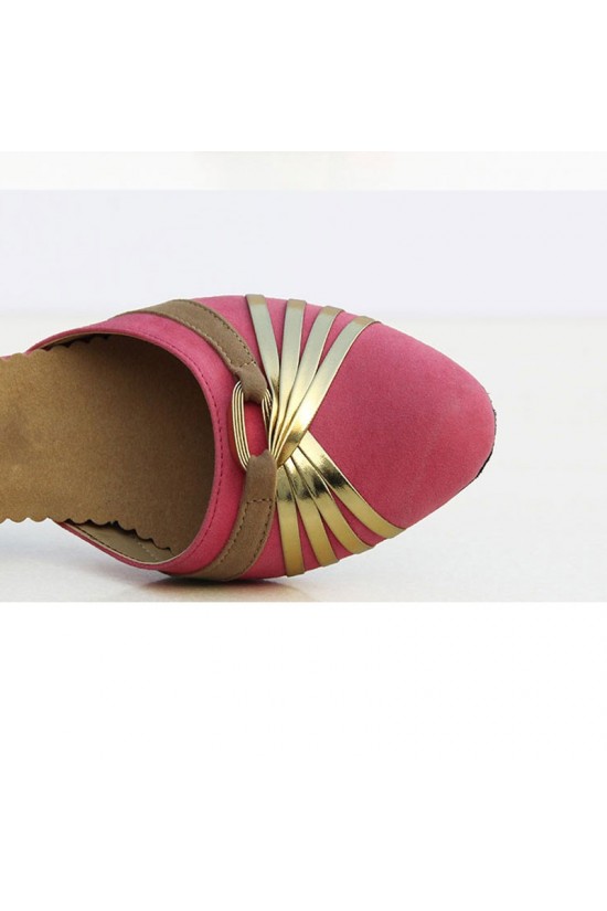 Women's Heels Pumps Modern With Buckle Latin/Ballroom/Salsa Pink Gold Dance Shoes D801025