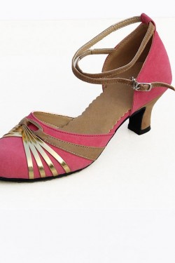 Women's Heels Pumps Modern With Buckle Latin/Ballroom/Salsa Pink Gold Dance Shoes D801025