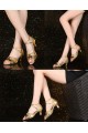 Women's Leatherette Gold Sparkling Glitter Heels Piscine Mouth Sandals With Ankle Strap Latin Ballroom Dance Shoes D801035 Women's Leatherette Gold Sparkling Glitter Heels Piscine Mouth Sandals With Ankle Strap Latin Ballroom Dance Shoes D801035
