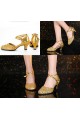 Women's Fashion Gold  Sparkling Glitter Heels With Ankle Strap Latin Ballroom Dance Shoes D801037