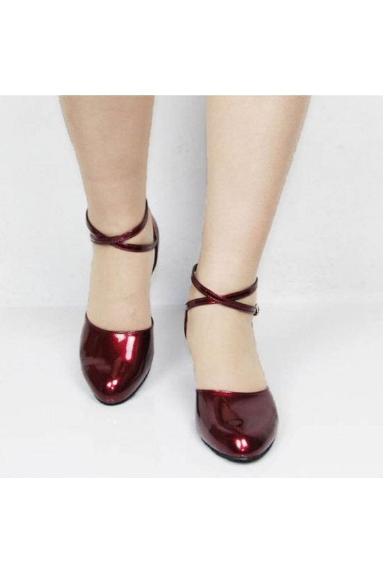 Women's Fashion Heels With Ankle Strap Latin Modern Dance Shoes Burgandy Wedding Party Shoes D801047 Women's Fashion Heels With Ankle Strap Latin Modern Dance Shoes Burgandy Wedding Party Shoes D801047