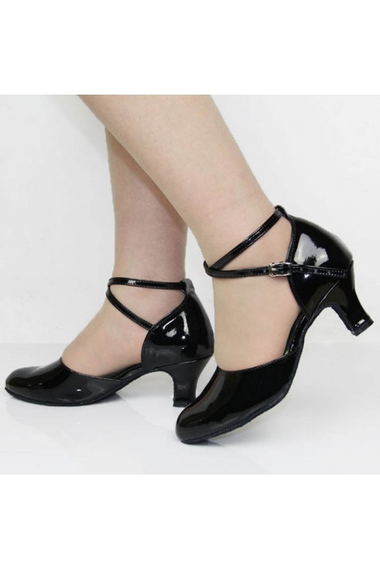 Women's Fashion Heels With Ankle Strap Latin Modern Dance Shoes Black Wedding Party Shoes D801049