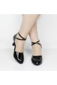 Women's Fashion Heels With Ankle Strap Latin Modern Dance Shoes Black Wedding Party Shoes D801049