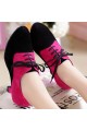 Women's Heels Lace-up Latin Modern Dance Shoes Rose Red Black Wedding Party Shoes D801051