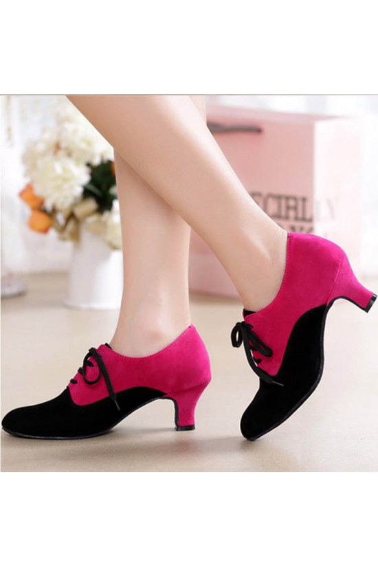 Women's Heels Lace-up Latin Modern Dance Shoes Rose Red Black Wedding Party Shoes D801051 Women's Heels Lace-up Latin Modern Dance Shoes Rose Red Black Wedding Party Shoes D801051