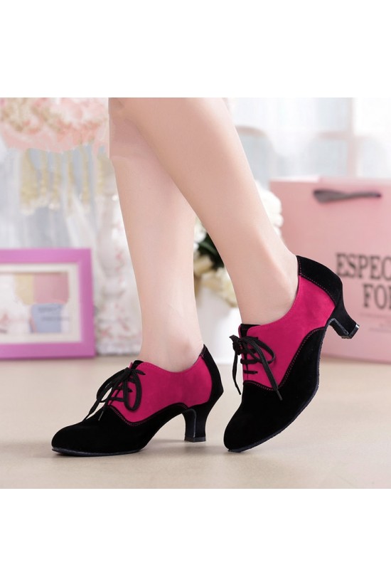 Women's Heels Lace-up Latin Modern Dance Shoes Rose Red Black Wedding Party Shoes D801052 Women's Heels Lace-up Latin Modern Dance Shoes Rose Red Black Wedding Party Shoes D801052
