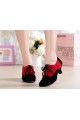 Women's Heels Lace-up Latin Modern Dance Shoes Red Black Wedding Party Shoes D801053