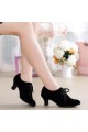 Women's Heels Lace-up Latin Modern Dance Shoes Black Ballroom/Outdoor Dance Shoes D801054