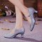 Women's Silver Sparkling Glitter Heels With Buckle Latin Ballroom/Outdoor Dance Shoes Wedding Party Shoes D801055