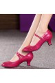 Women's Rose Red Sparkling Glitter Heels With Buckle Latin Ballroom/Outdoor Dance Shoes Wedding Party Shoes D801062