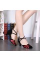 Women's Black Red Sparkling Glitter Heels With Buckle Latin Ballroom/Outdoor Dance Shoes Wedding Party Shoes D801063