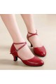 Women's Burgandy Soft Top Layer Cow Leather Lace Customized Heels Latin/Salsa/Ballroom/Outdoor Dance Shoes Wedding Party Shoes D801069