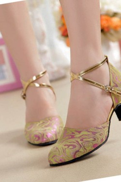 Women's Soft Top Layer Cow Leather Lace Customized Heels Latin/Salsa/Ballroom/Outdoor Dance Shoes Wedding Party Shoes D801070