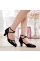 Women's Black Soft Top Layer Cow Leather Lace Customized Heels Latin/Salsa/Ballroom/Outdoor Dance Shoes D801071