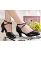 Women's Black Soft Top Layer Cow Leather Lace Customized Heels Latin/Salsa/Ballroom/Outdoor Dance Shoes D801071