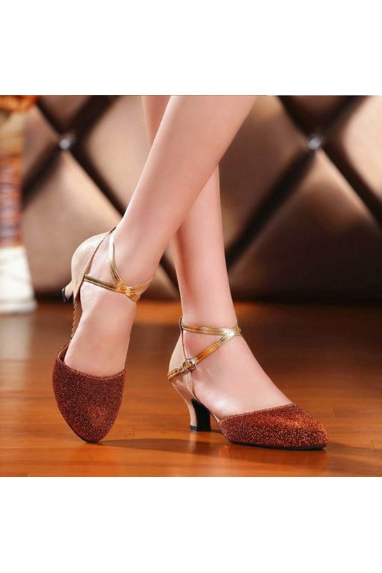 Women's Sparkling Glitter Heels With Buckle Latin/Salsa/Ballroom/Outdoor Dance Shoes D801074