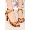 Women's Heels Brown Satin Modern Ballroom Latin Salsa Ankle Strap Dance Shoes D901009