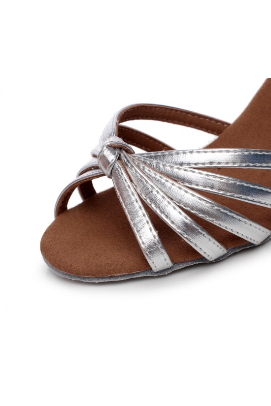 Women's Heels Silver Leatherette Modern Ballroom Latin Salsa Ankle Strap Dance Shoes D901010 Women's Heels Silver Leatherette Modern Ballroom Latin Salsa Ankle Strap Dance Shoes D901010