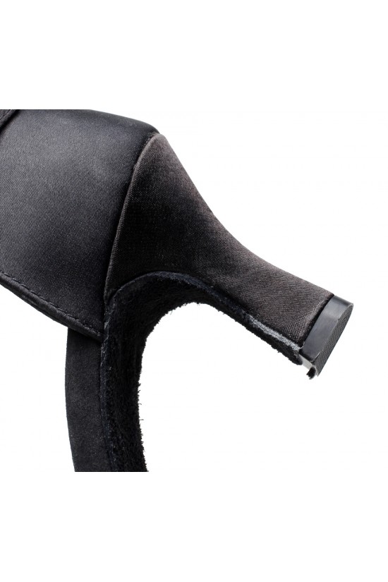 Women's Heels Black Satin Modern Ballroom Latin Salsa Dance Shoes D901022 Women's Heels Black Satin Modern Ballroom Latin Salsa Dance Shoes D901022