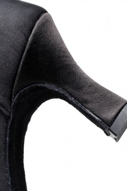 Women's Heels Black Satin Modern Ballroom Latin Salsa Dance Shoes D901023