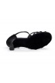 Women's Heels Black Satin Modern Ballroom Latin Salsa Dance Shoes D901025