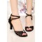 Women's Heels Black Satin Modern Ballroom Latin Salsa Dance Shoes D901027