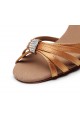 Women's Heels Brown Satin Modern Ballroom Latin Salsa Dance Shoes D901028 Women's Heels Brown Satin Modern Ballroom Latin Salsa Dance Shoes D901028