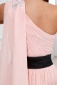 A-Line One-Shoulder Long Pink Beaded Chiffon Prom Evening Formal Party Dresses/Bridesmaid Dresses ED010001 A-Line One-Shoulder Long Pink Beaded Chiffon Prom Evening Formal Party Dresses/Bridesmaid Dresses ED010001