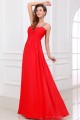 Empire One-Shoulder Long Red Beaded Chiffon Prom Evening Formal Party Dresses/Maternity Evening Dresses ED010006