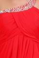 Empire One-Shoulder Long Red Beaded Chiffon Prom Evening Formal Party Dresses/Maternity Evening Dresses ED010006