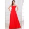 Empire One-Shoulder Long Red Beaded Chiffon Prom Evening Formal Party Dresses/Maternity Evening Dresses ED010006