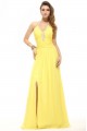 Sheath/Column Halter Long Yellow Beaded Chiffon Prom Evening Formal Party Dresses ED010007