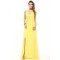 Sheath/Column Halter Long Yellow Beaded Chiffon Prom Evening Formal Party Dresses ED010007