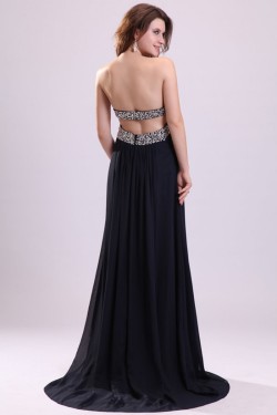 Empire Sweetheart Long Beaded Chiffon Prom Evening Formal Party Dresses/Maternity Evening Dresses ED010011