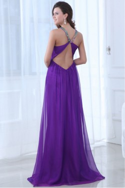 Long Purple Halter Beaded Chiffon Prom Evening Formal Party Dresses/Maternity Evening Dresses ED010012