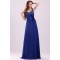 A-Line Long Blue Beaded Chiffon Prom Evening Formal Party Dresses ED010013