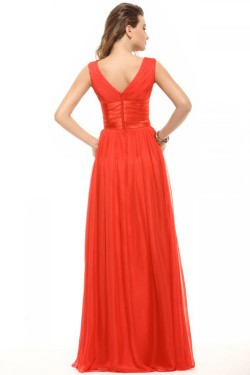 A-Line V-Neck Long Chiffon Prom Evening Formal Party Dresses/Bridesmaid Dresses ED010014