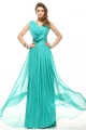 Sheath/Column Long Blue Beaded Chiffon Prom Evening Formal Party Dresses ED010016