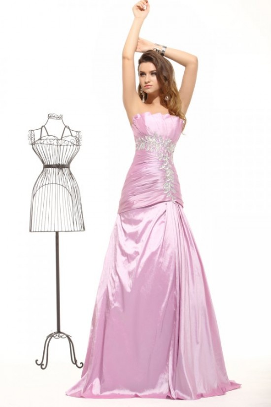 A-Line Strapless Long Pink Prom Evening Formal Party Dresses ED010019 A-Line Strapless Long Pink Prom Evening Formal Party Dresses ED010019