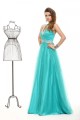 A-Line Halter Long Beaded Blue Prom Evening Formal Party Dresses ED010023