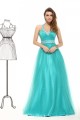 A-Line Halter Long Beaded Blue Prom Evening Formal Party Dresses ED010023