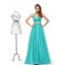A-Line Halter Long Beaded Blue Prom Evening Formal Party Dresses ED010023