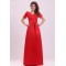 Long Red Short Sleeve Prom Evening Formal Party Dresses ED010026